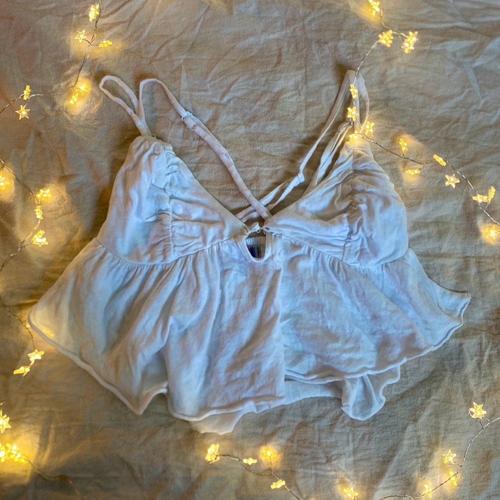 Urban outfitters - white babydoll crop top -